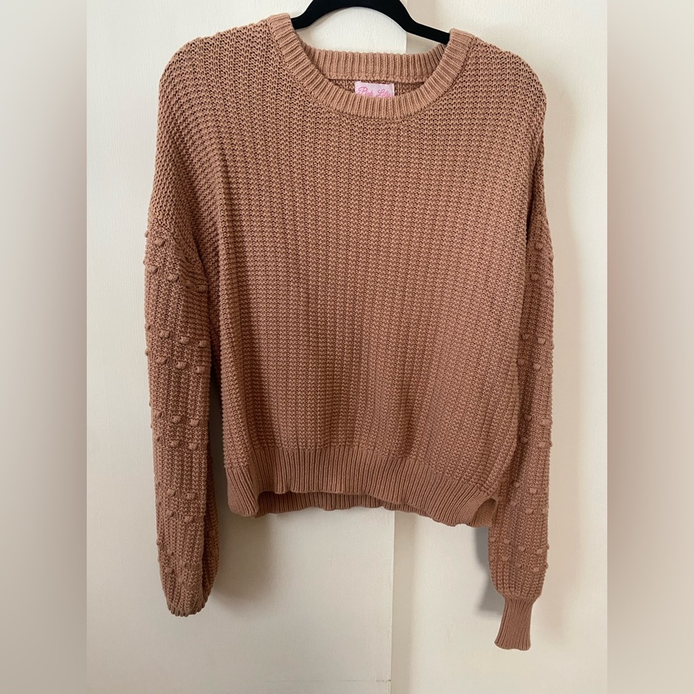 Pink Lily Tan sweater